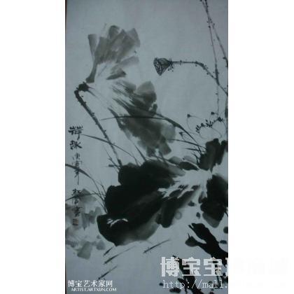 荷趣图 写意花卉类国画 赵红蕾作品 类别: 写意花卉类国画